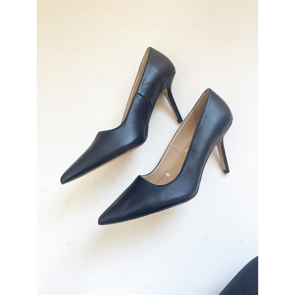 NWOB Ann Taylor Mae Leather Pumps Black 8.5 - Picture 4 of 4